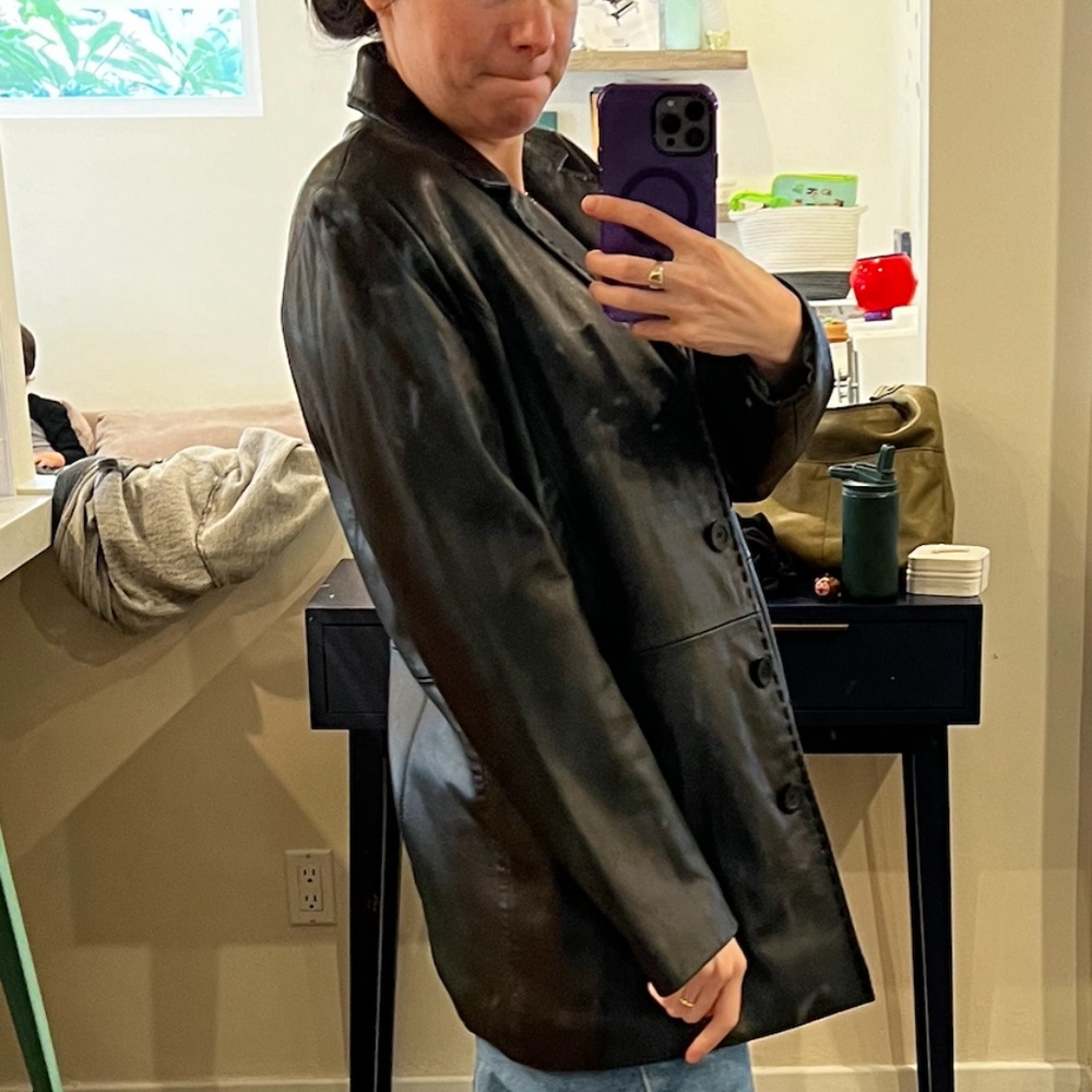 Adler Collection Beautiful Black lambskin Leather jacket Blazer coat sz large - Picture 6 of 15